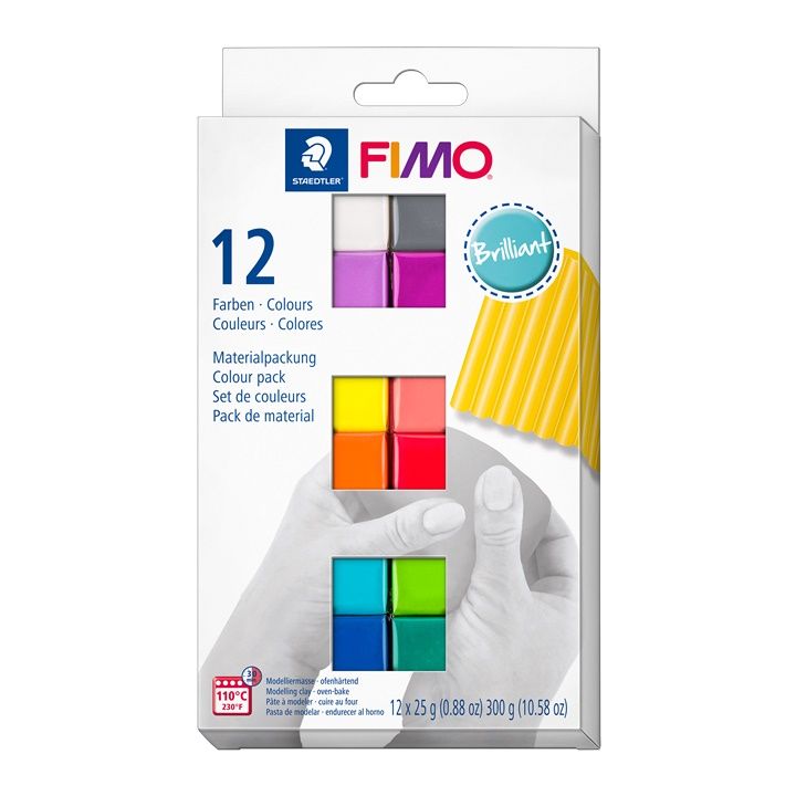 FIMO set meke polimerne gline, briljantne boje 12k25g