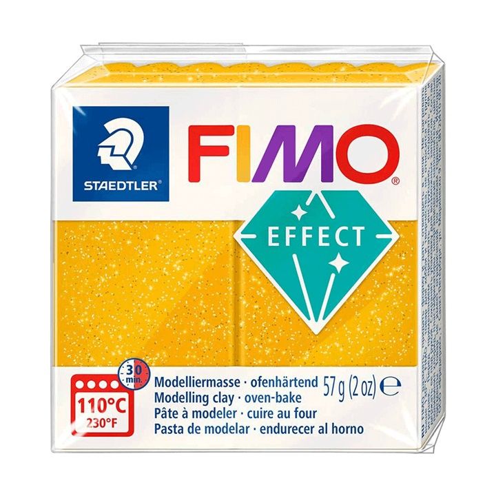 FIMO Effect polimerna glina 57g – Zlato sa šljokicama