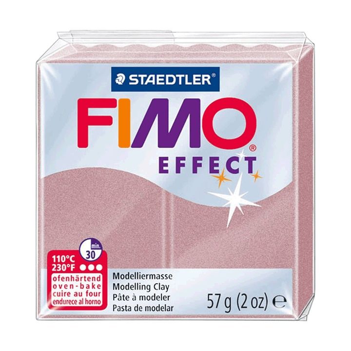 FIMO Effect polimerna glina 57g – Ružino zlato sa šljokicama