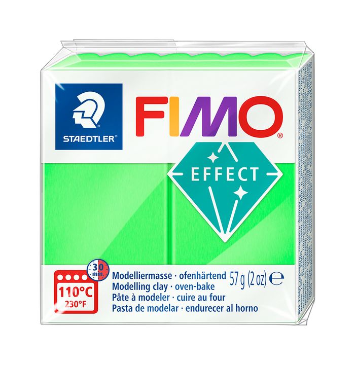 FIMO Effect polimerna glina 57g – neon zelena