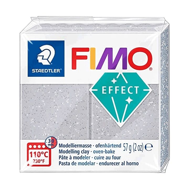 FIMO Effect polimerna glina 57g – Srebro sa šljokicama
