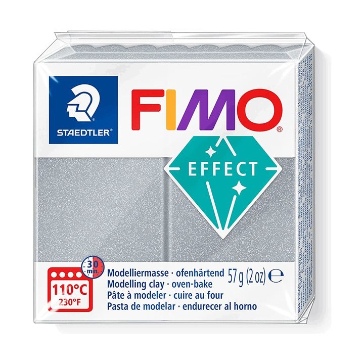 FIMO Effect polimerna glina 57g – Srebrna metalik