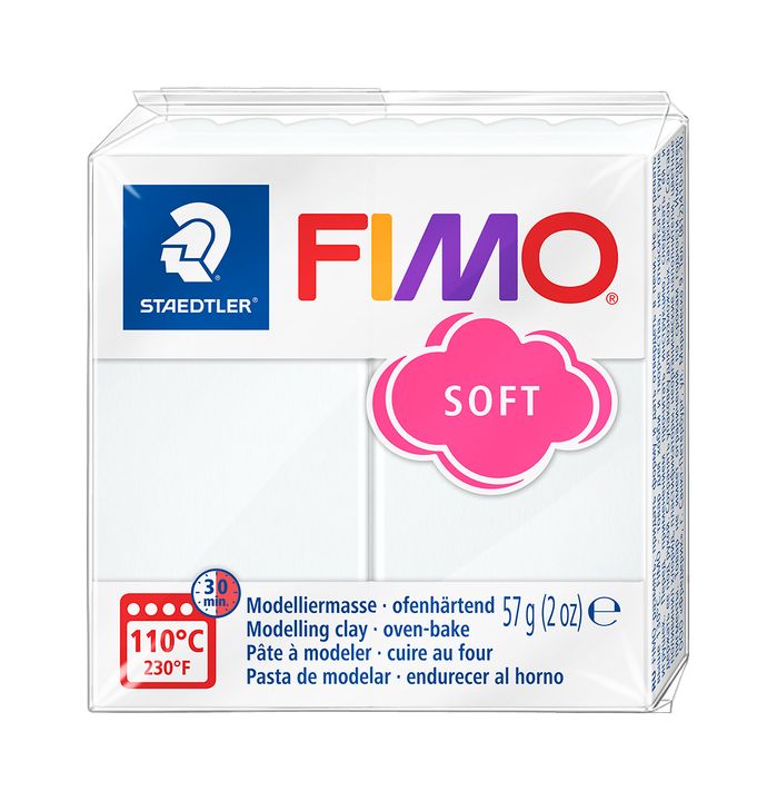 FIMO meka polimerna glina 57g – Bela