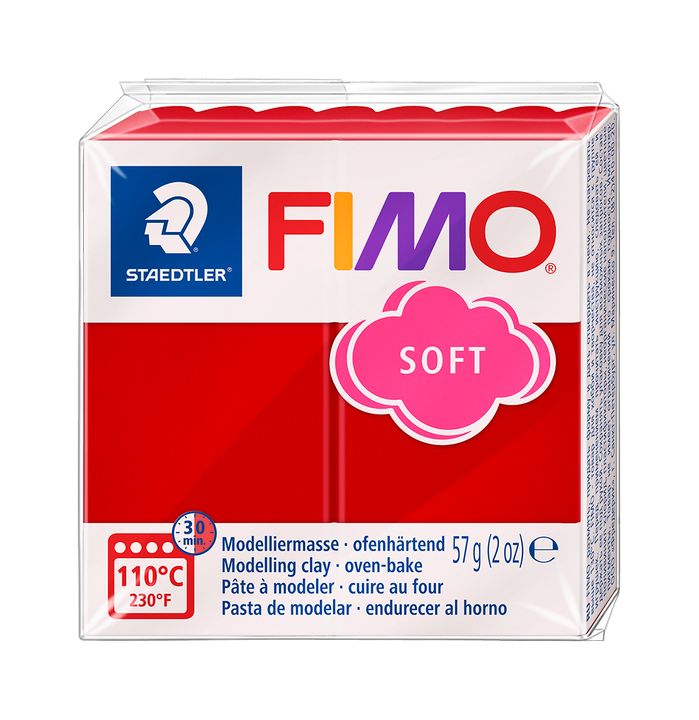 FIMO meka polimerna glina 57g – Božićno Crveno