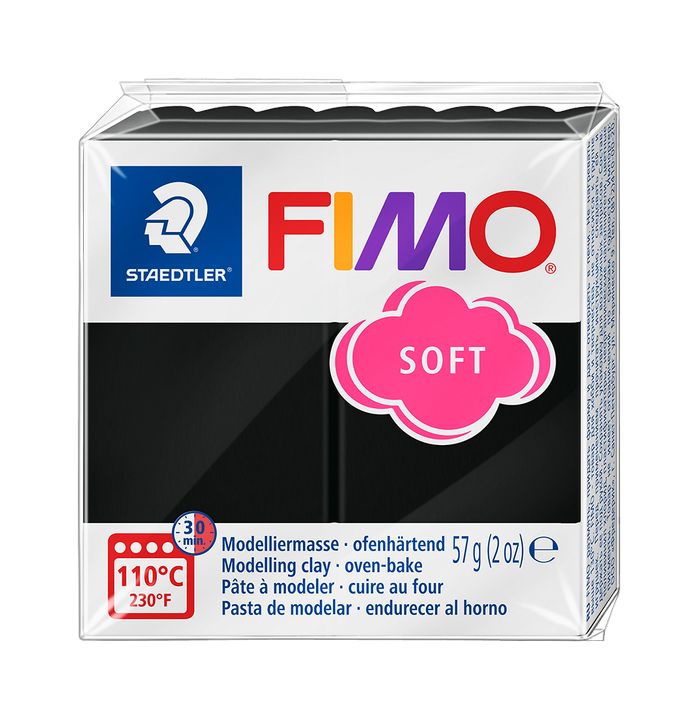 FIMO meka polimerna glina 57g – crna
