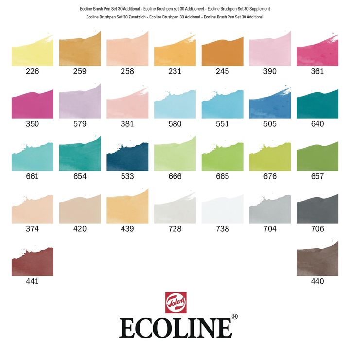Akvarel olovke Ecoline Brush Pen Additional | Set od 30 komada