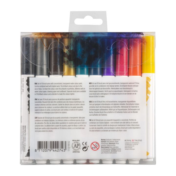 Akvarel olovke Ecoline Brush Pen Dark | Set od 10 komada