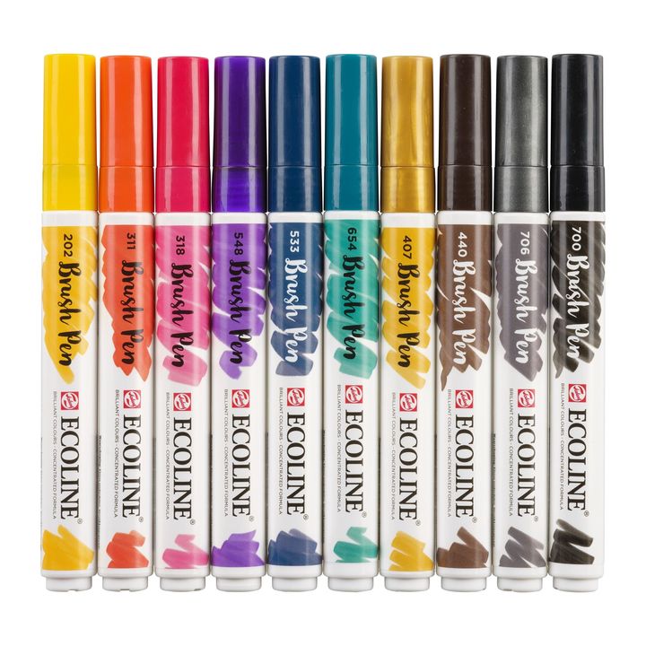 Akvarel olovke Ecoline Brush Pen Dark | Set od 10 komada