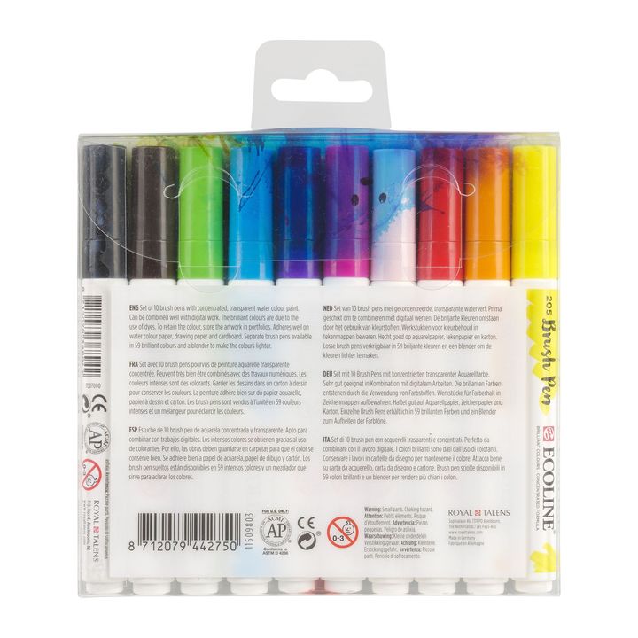 Akvarel olovke Ecoline Brush Pen Bright | Set od 10 komada