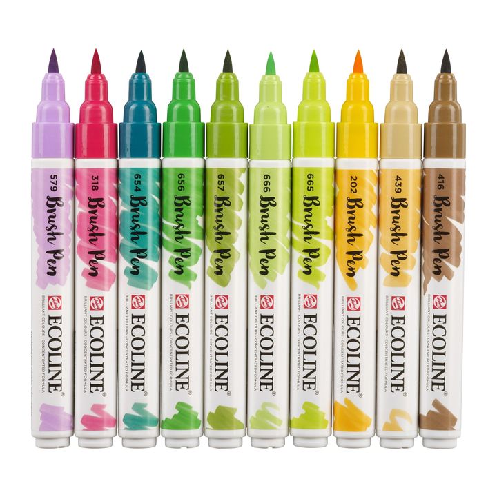Akvarel olovke Ecoline Brush Pen Botanic | Set od 10 komada
