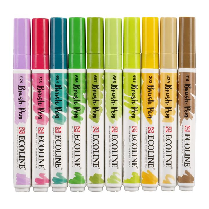 Akvarel olovke Ecoline Brush Pen Botanic | Set od 10 komada