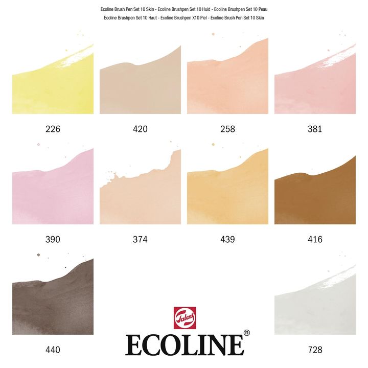 Akvarel olovke Ecoline Brush Pen Skin | Set od 10 komada
