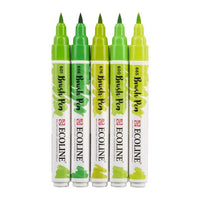 Akvarel olovke Ecoline Brush Pen Green | Set od 5 komada