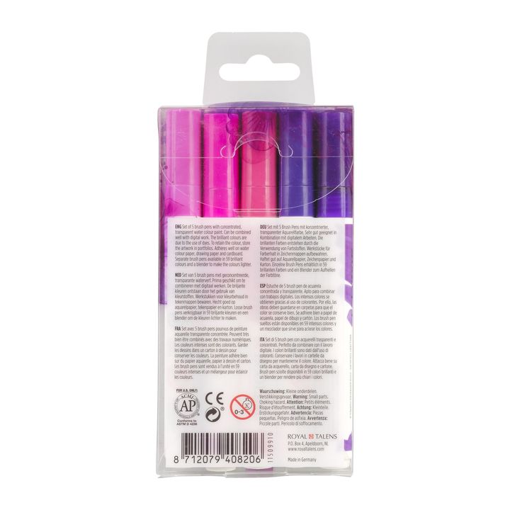 Akvarel olovke Ecoline Brush Pen Violet | Set od 5 komada