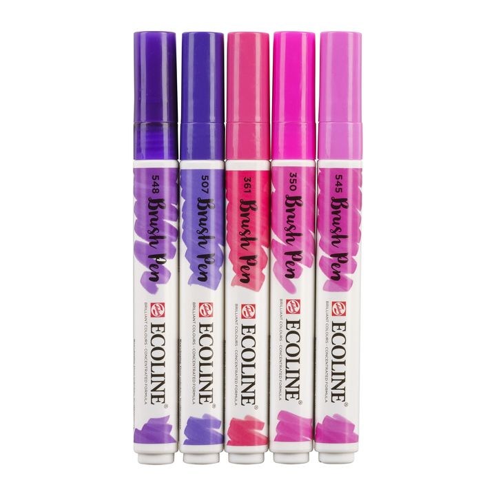 Akvarel olovke Ecoline Brush Pen Violet | Set od 5 komada