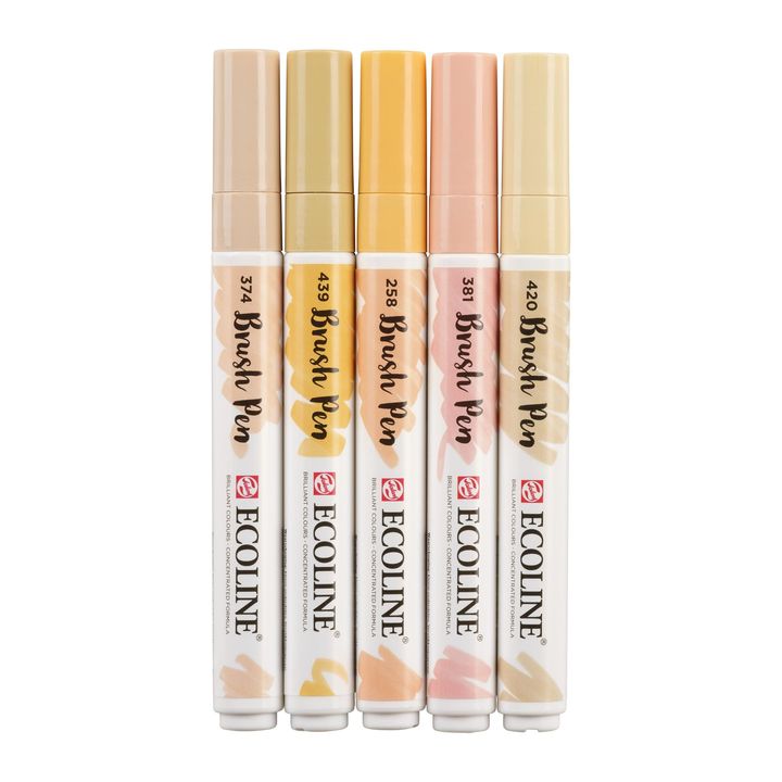 Akvarel olovke Ecoline Brush Pen Beige Pink | Set od 5 komada