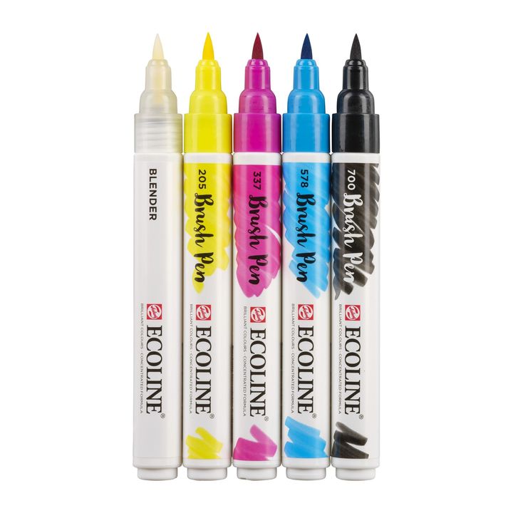Akvarel olovke Ecoline Brush Pen Primary | Set od 5 komada
