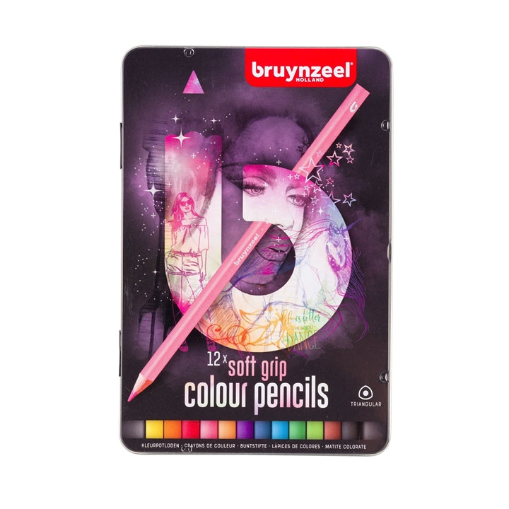 Set trougaonih bojica u metalnoj kutiji bruynzeel 12 kom