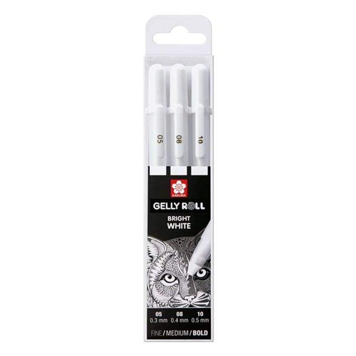 Gel olovke Sakura Gelly Roll bright white - 3 komada