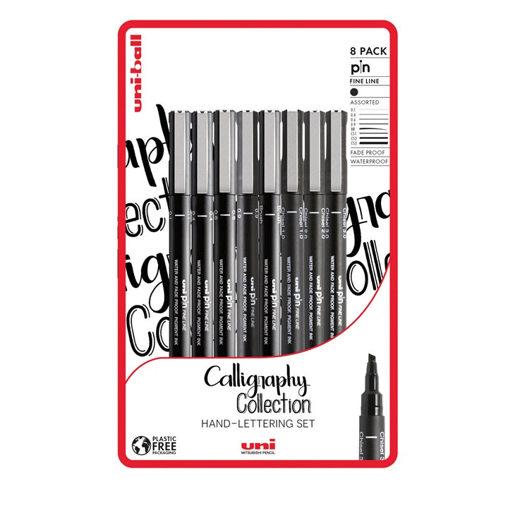 Set UNI PIN fineliner kaligrafskih markera 8 kom