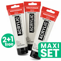 Set od 3 akrilne boje Amsterdam - 2 + 1 besplatno | Titanijum bela
