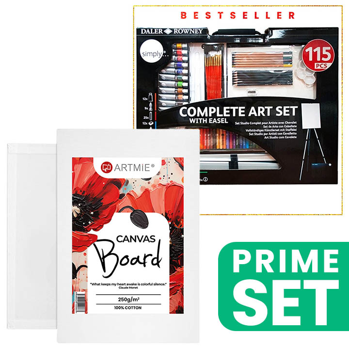 Veliki umetnički set START sa ARTMIE platnom na kartonu