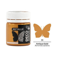 Akrilna boja za dekoraciju, metalik, 20 ml, ROSA Talent