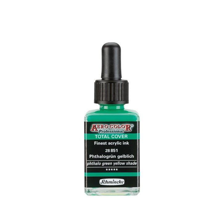 Akrilni tuš Schmincke AERO COLOR Professional Total Cover 28 ml – 851 ftalo žuto-zelena nijansa