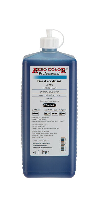 Akrilno mastilo Schmincke AERO COLOR Professional 1 l – 405 Primarna plava cijan