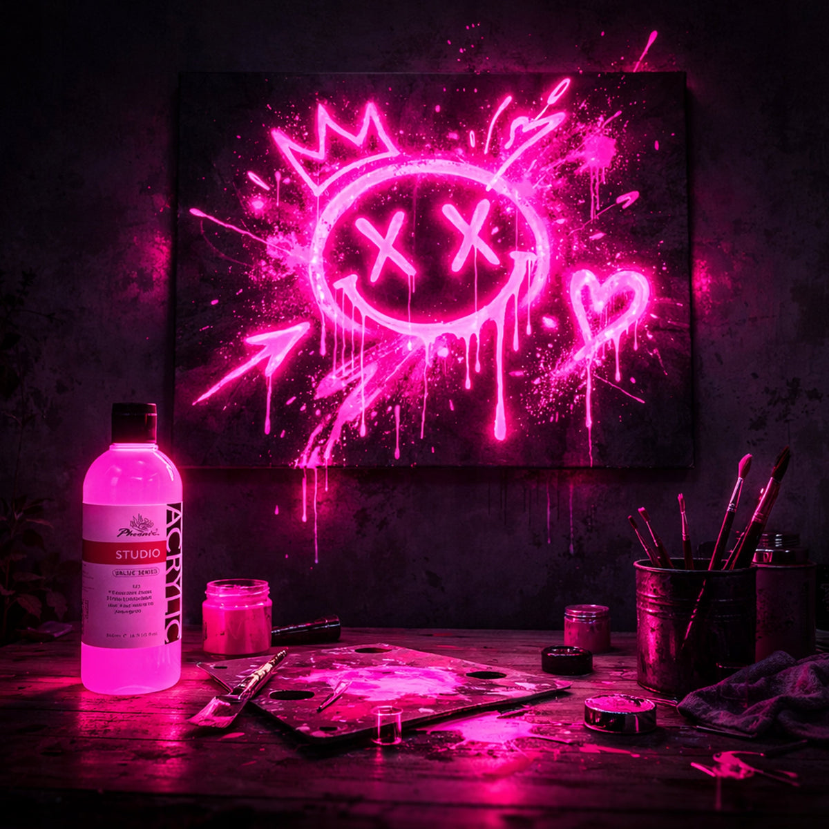Akrilna boja Phoenix 157 fluorescentno roze 500 ml