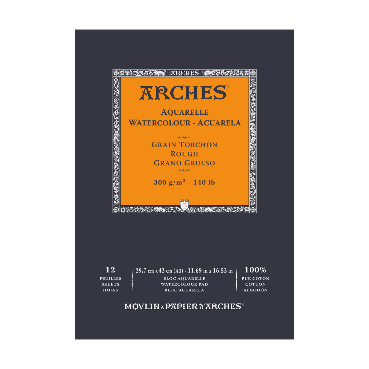 Akvarel blok ARCHES Aquarelle Rough prirodzeno beli 300 g/m² – 12 listova