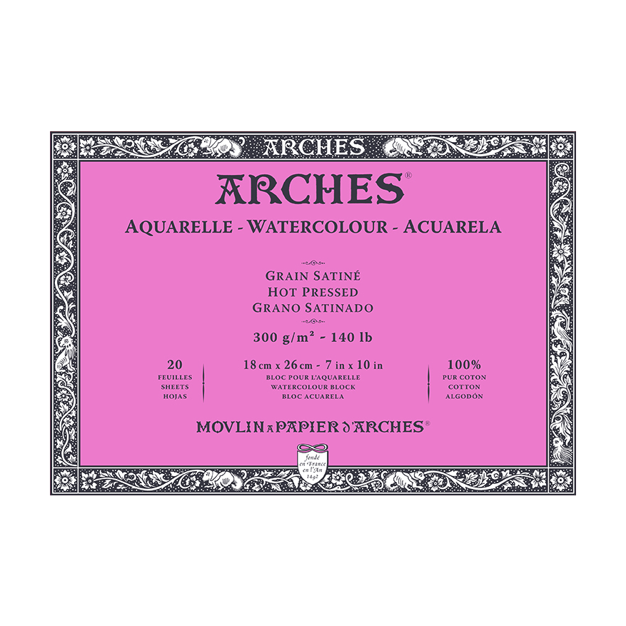 Akvarel blok ARCHES HP prirodno bela 300 g/m² – 20 listova