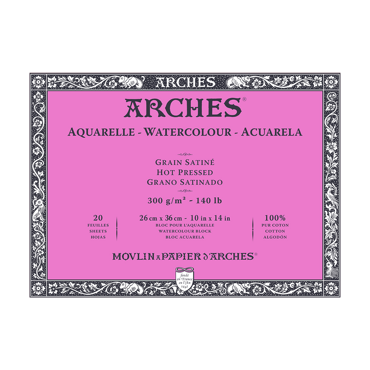 Akvarel blok ARCHES HP prirodno bela 300 g/m² – 20 listova