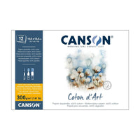 Akvarel blok CANSON Coton d'Art CP 300 g/m² 10,5 x 15,5 cm - 12 listova