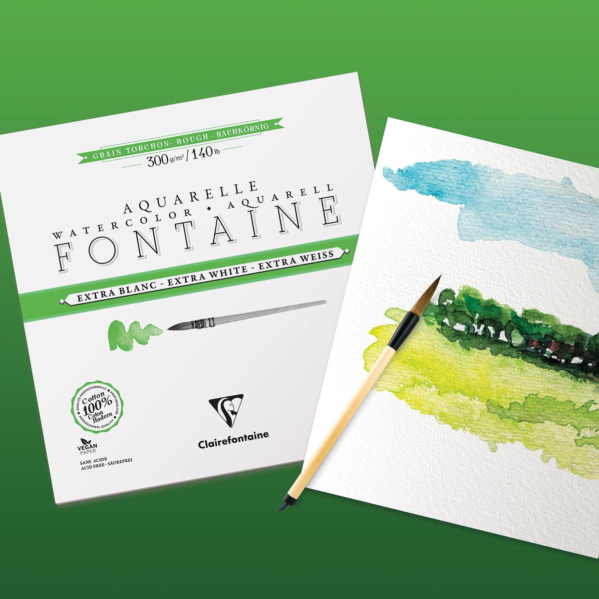 Akvarel blok CLAIREFONTAINE Fontaine ekstra beli 300 g/m² 18 x 24 cm - 12 listova
