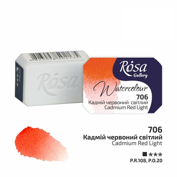 Akvarel boje Rosa galerija tiganj 2,5 ml - 706 kadmijum svetlocrvena