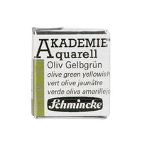Akvarel boje Schmincke AKADEMIE 1/2 kockice – 554 maslinasto zelena žućkasta