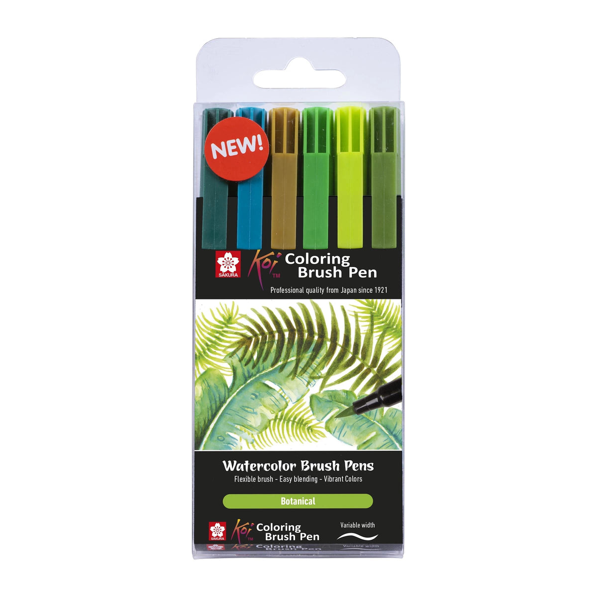 Akvarel flomasteri sa vrhom u obliku četkice SAKURA Koi Botanical / set od 6 kom