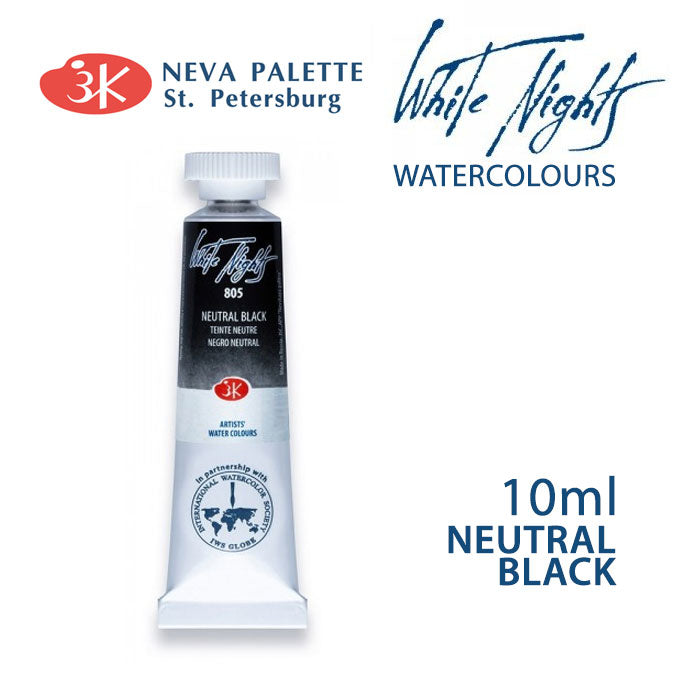 Akvarele White Nights 10 ml - Neutralno crno