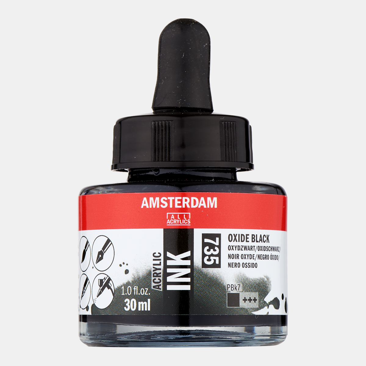 ROYAL TALENS Amsterdam Acrylic Ink akrilno mastilo 30 ml – Oksidno crna