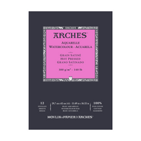ARCHES akvarel blok glatki HP prirodno bela 300 g/m² A5 – A3 - 12 listova