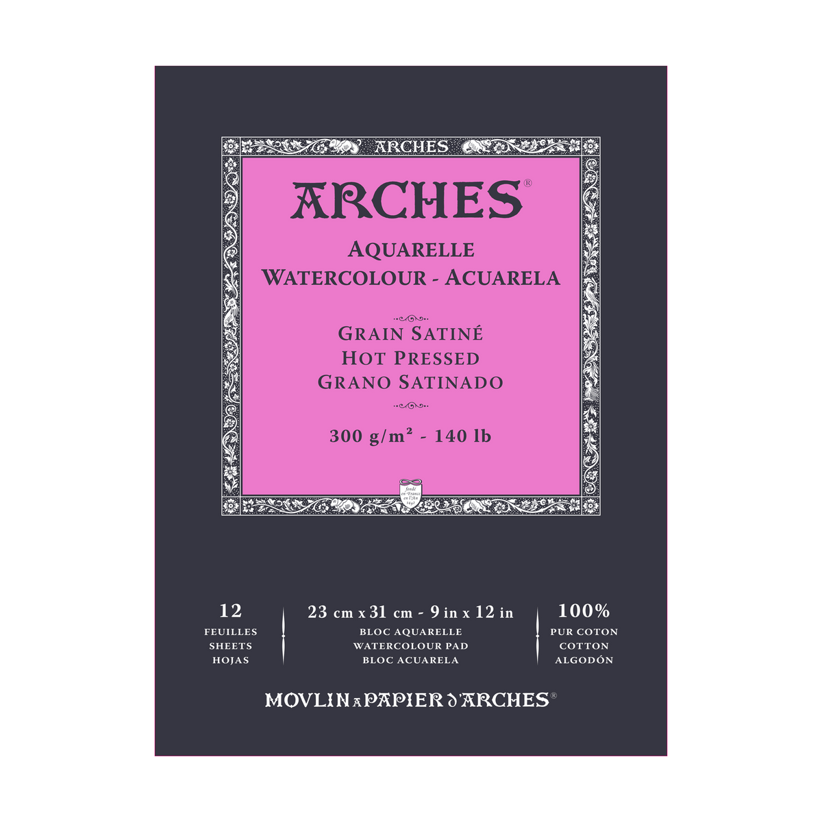 ARCHES akvarel blok glatki HP prirodno bela 300 g/m² A5 – A3 - 12 listova