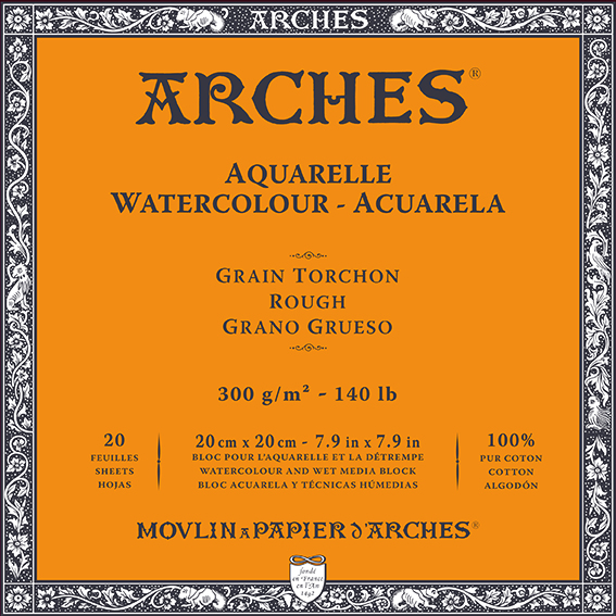 ARCHES akvarel blok Rough prirodno bela 300 g/m² 10 – 31 cm - 20 listova