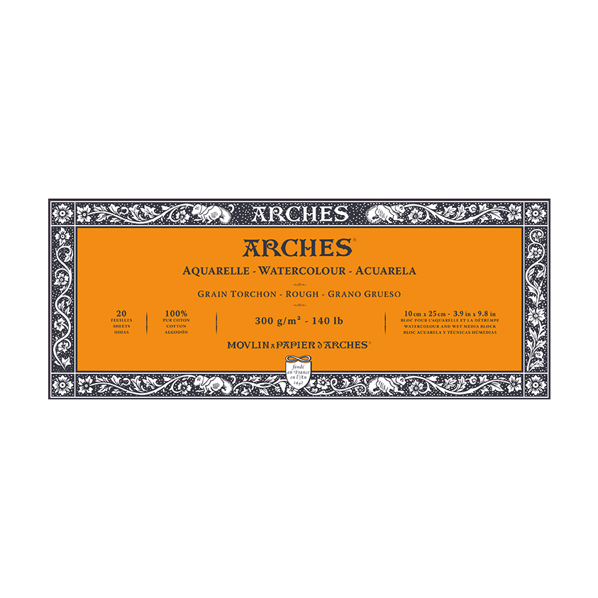 ARCHES akvarel blok Rough prirodno bela 300 g/m² 10 – 31 cm - 20 listova
