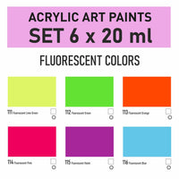 Set akrilnih boja Kompozit STANDART Fluorescent 6 x 20 ml