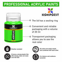 Set akrilnih boja Kompozit STANDART Fluorescent 6 x 20 ml