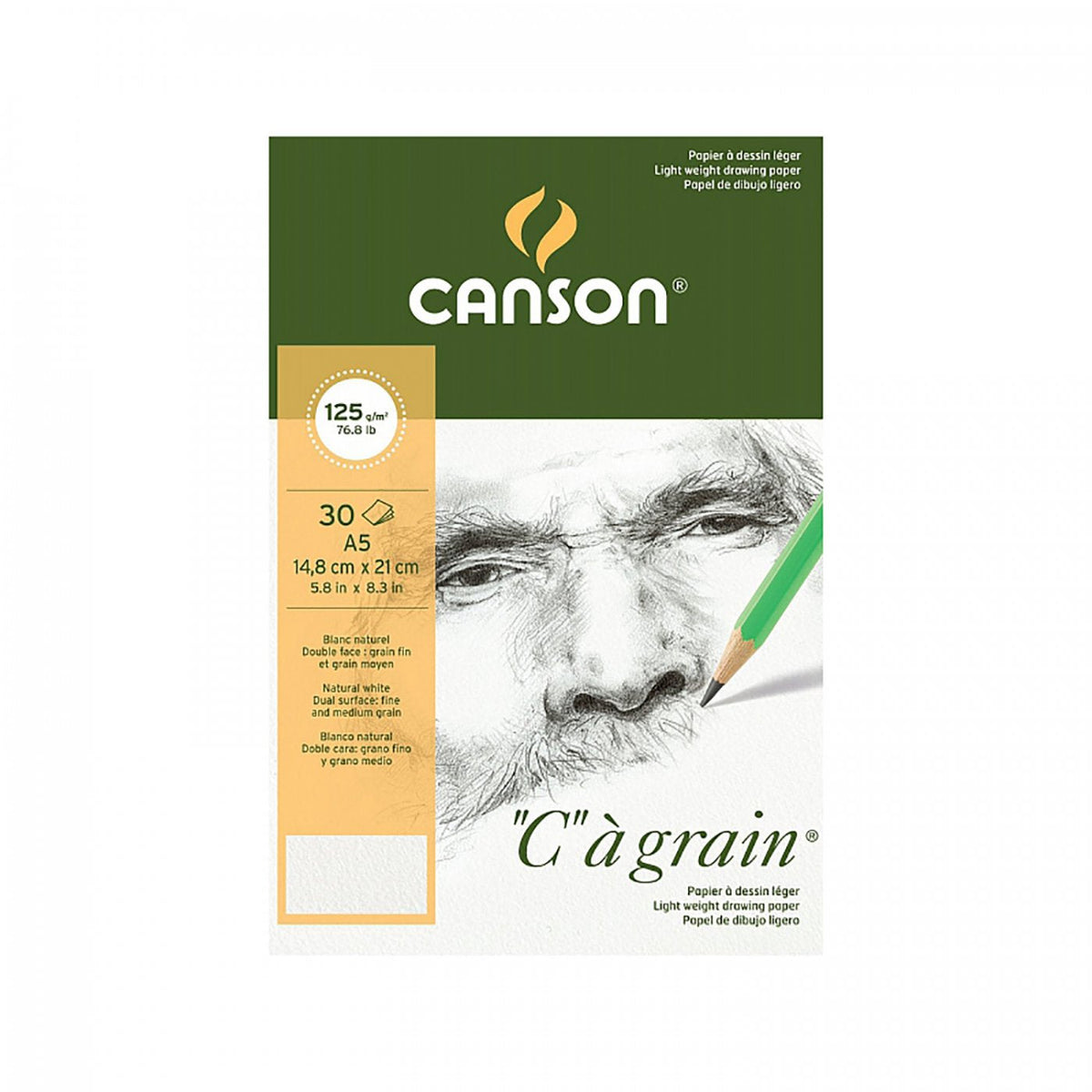 Blok za skiciranje CANSON C a grain 125 g/m² A3 - 30 listova, spiralni povez