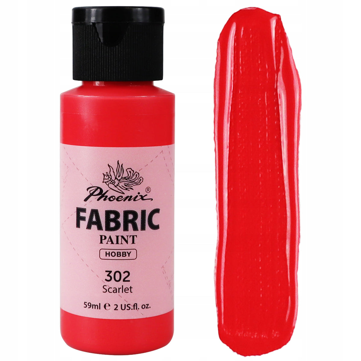 Boja za tekstil Phoenix 59 ml skarlatna 302