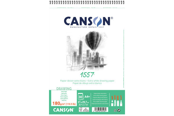 Blok za skiciranje Canson 1557 sitnozrnast 180 g/m² A4, 30 listova sa spiralom