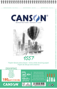Blok za skiciranje CANSON 1557 180 g/m² A5 30 listova, spiralni povez